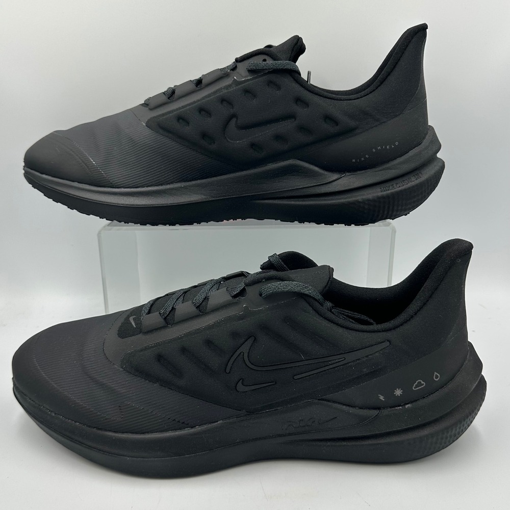 Nike‎ Air Winflo Shield Men 13 Triple Black Weatherized Running Shoes DM1106-007 - Picture 3 of 15